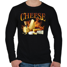 PRINTFASHION Cheese - Férfi hosszú ujjú póló - Fekete