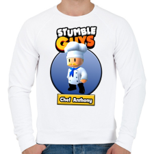 PRINTFASHION Chef Anthony - Férfi pulóver - Fehér férfi pulóver, kardigán