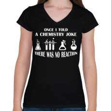 PRINTFASHION Chemistry joke (white) - Női V-nyakú póló - Fekete