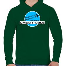 PRINTFASHION CHEMTRAILS - Férfi kapucnis pulóver - Sötétzöld férfi pulóver, kardigán