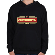 PRINTFASHION Chernobyl  - Gyerek kapucnis pulóver - Fekete gyerek pulóver, kardigán