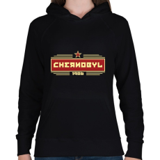 PRINTFASHION Chernobyl  - Női kapucnis pulóver - Fekete