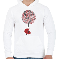 PRINTFASHION Cherry tree - Férfi kapucnis pulóver - Fehér