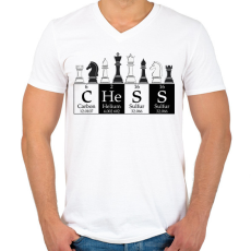 PRINTFASHION Chess - Sakk - Férfi V-nyakú póló - Fehér