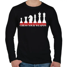 PRINTFASHION Chess your weapon - Férfi hosszú ujjú póló - Fekete