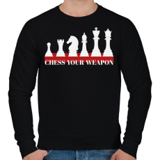 PRINTFASHION Chess your weapon - Férfi pulóver - Fekete