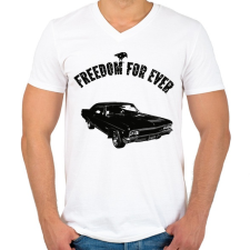 PRINTFASHION chevrolet impala 1967 - Férfi V-nyakú póló - Fehér férfi póló