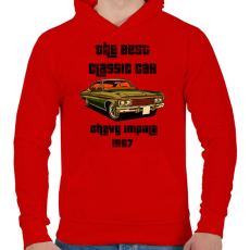 PRINTFASHION chevy impala 1963 - Férfi kapucnis pulóver - Piros