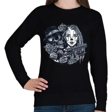 PRINTFASHION Chicano tetoválás - Női pulóver - Fekete