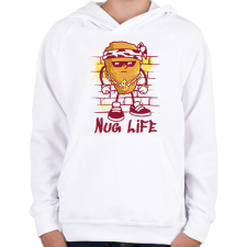 PRINTFASHION Chicken nuggets - Gyerek kapucnis pulóver - Fehér gyerek pulóver, kardigán