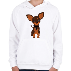 PRINTFASHION Chihuahua - Csivava - Gyerek kapucnis pulóver - Fehér