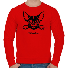 PRINTFASHION Chihuahua - Férfi pulóver - Piros férfi pulóver, kardigán