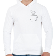 PRINTFASHION Chihuahua in the pocket - Férfi kapucnis pulóver - Fehér férfi pulóver, kardigán