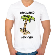 PRINTFASHION Chill - Férfi V-nyakú póló - Fehér férfi póló