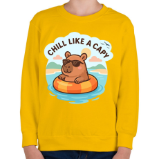 PRINTFASHION Chill like a capy - Gyerek pulóver - Sárga