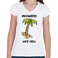 PRINTFASHION Chill - Női V-nyakú póló - Fehér női póló