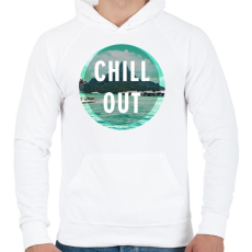 PRINTFASHION Chill Out - Férfi kapucnis pulóver - Fehér