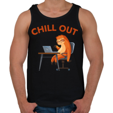 PRINTFASHION CHILL OUT - vicces lajhár - Férfi atléta - Fekete