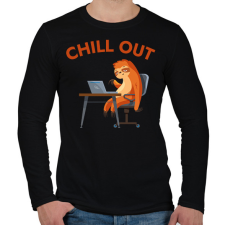 PRINTFASHION CHILL OUT - vicces lajhár - Férfi hosszú ujjú póló - Fekete férfi póló