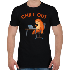 PRINTFASHION CHILL OUT - vicces lajhár - Férfi póló - Fekete férfi póló