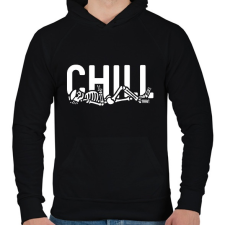 PRINTFASHION Chill time - Férfi kapucnis pulóver - Fekete férfi pulóver, kardigán