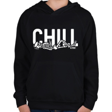 PRINTFASHION Chill time - Gyerek kapucnis pulóver - Fekete