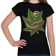 PRINTFASHION Chilling Sloth - Női póló - Fekete