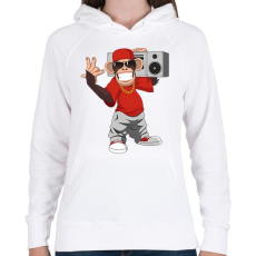 PRINTFASHION Chimpanzee - Női kapucnis pulóver - Fehér