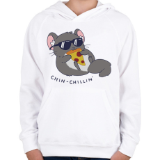 PRINTFASHION Chin-chillin' - Gyerek kapucnis pulóver - Fehér