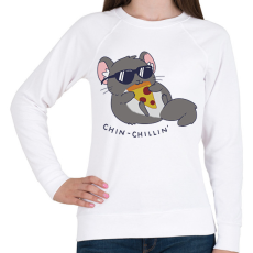 PRINTFASHION Chin-chillin' - Női pulóver - Fehér