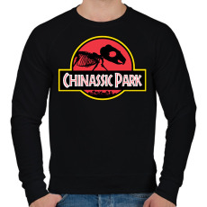 PRINTFASHION Chinassic Park - Férfi pulóver - Fekete