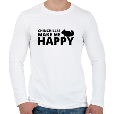 PRINTFASHION Chinchillas make me happy - Férfi hosszú ujjú póló - Fehér