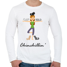 PRINTFASHION Chinchillin' - Férfi hosszú ujjú póló - Fehér férfi póló