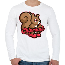 PRINTFASHION Chipmunk - Férfi hosszú ujjú póló - Fehér férfi póló