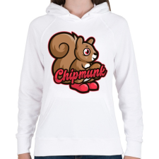 PRINTFASHION Chipmunk - Női kapucnis pulóver - Fehér női pulóver, kardigán