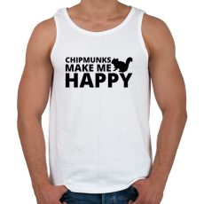 PRINTFASHION Chipmunks make me happy - Férfi atléta - Fehér