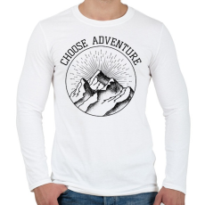 PRINTFASHION Choose adventure - Férfi hosszú ujjú póló - Fehér