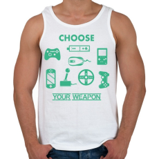 PRINTFASHION choose your weapon - Férfi atléta - Fehér