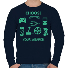 PRINTFASHION choose your weapon - Férfi pulóver - Sötétkék férfi pulóver, kardigán