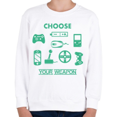 PRINTFASHION choose your weapon - Gyerek pulóver - Fehér