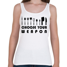 PRINTFASHION Choose your weapon - Női atléta - Fehér