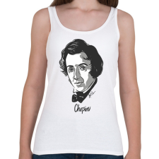 PRINTFASHION Chopin - Női atléta - Fehér női trikó