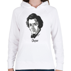 PRINTFASHION Chopin - Női kapucnis pulóver - Fehér