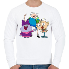 PRINTFASHION Chowder,Finn és Nyomi - Férfi pulóver - Fehér