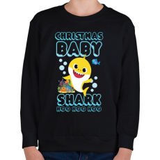 PRINTFASHION Christmas Baby Shark - Gyerek pulóver - Fekete