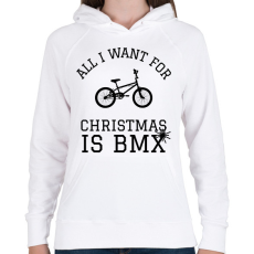 PRINTFASHION CHRISTMAS BMX - Női kapucnis pulóver - Fehér
