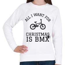 PRINTFASHION CHRISTMAS BMX - Női pulóver - Fehér női pulóver, kardigán