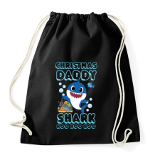 PRINTFASHION Christmas Daddy Shark - Sportzsák, Tornazsák - Fekete tornazsák