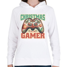 PRINTFASHION christmas gamer, karácsonyi játékos - Női kapucnis pulóver - Fehér női pulóver, kardigán