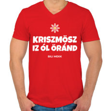 PRINTFASHION CHRISTMAS IS ALL AROUND - Férfi V-nyakú póló - Piros